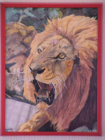 Lion rugissant